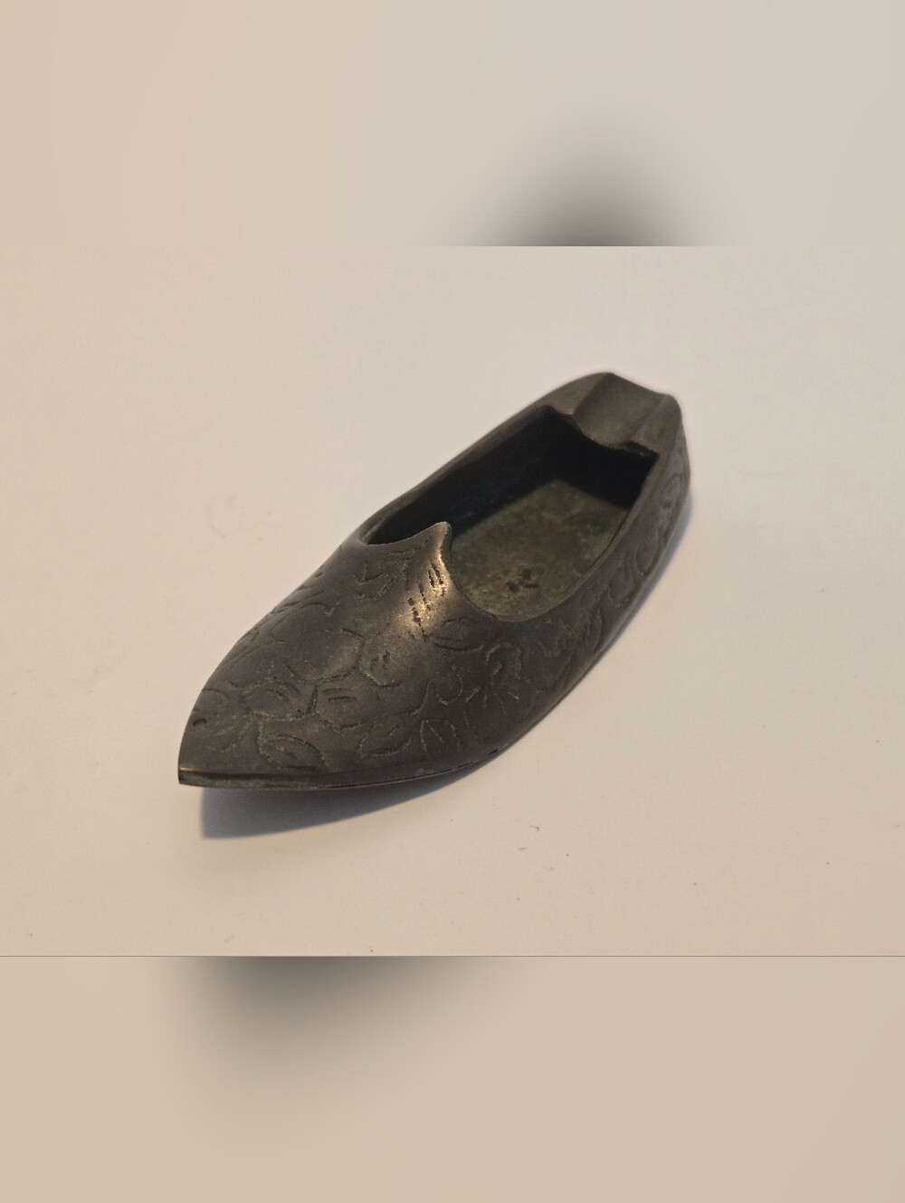 Brass Pointed Slip-On Shoe Ashe Tray Decor - 3.5 Inches Long